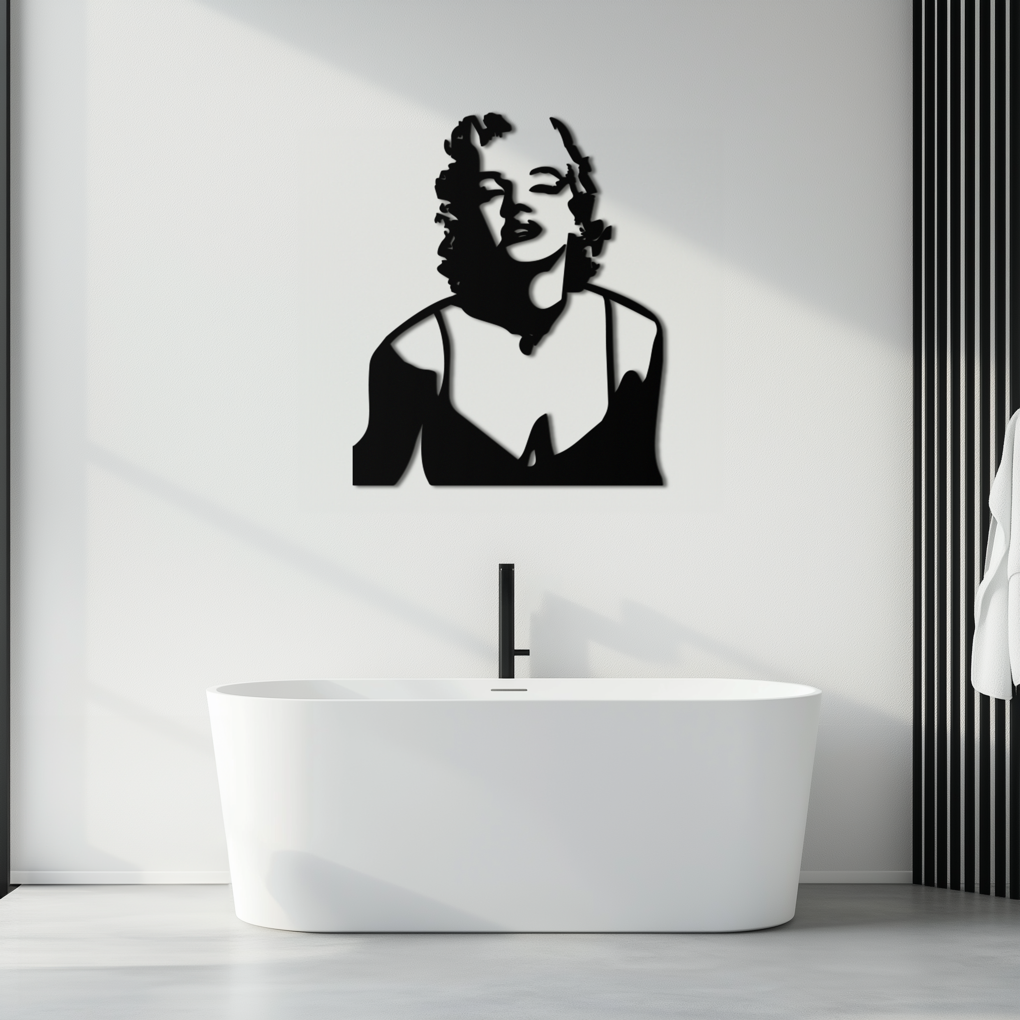 Steel Geometric Silhouette Wall Art Marilyn Monroe Modern Vintage Industrial Decor