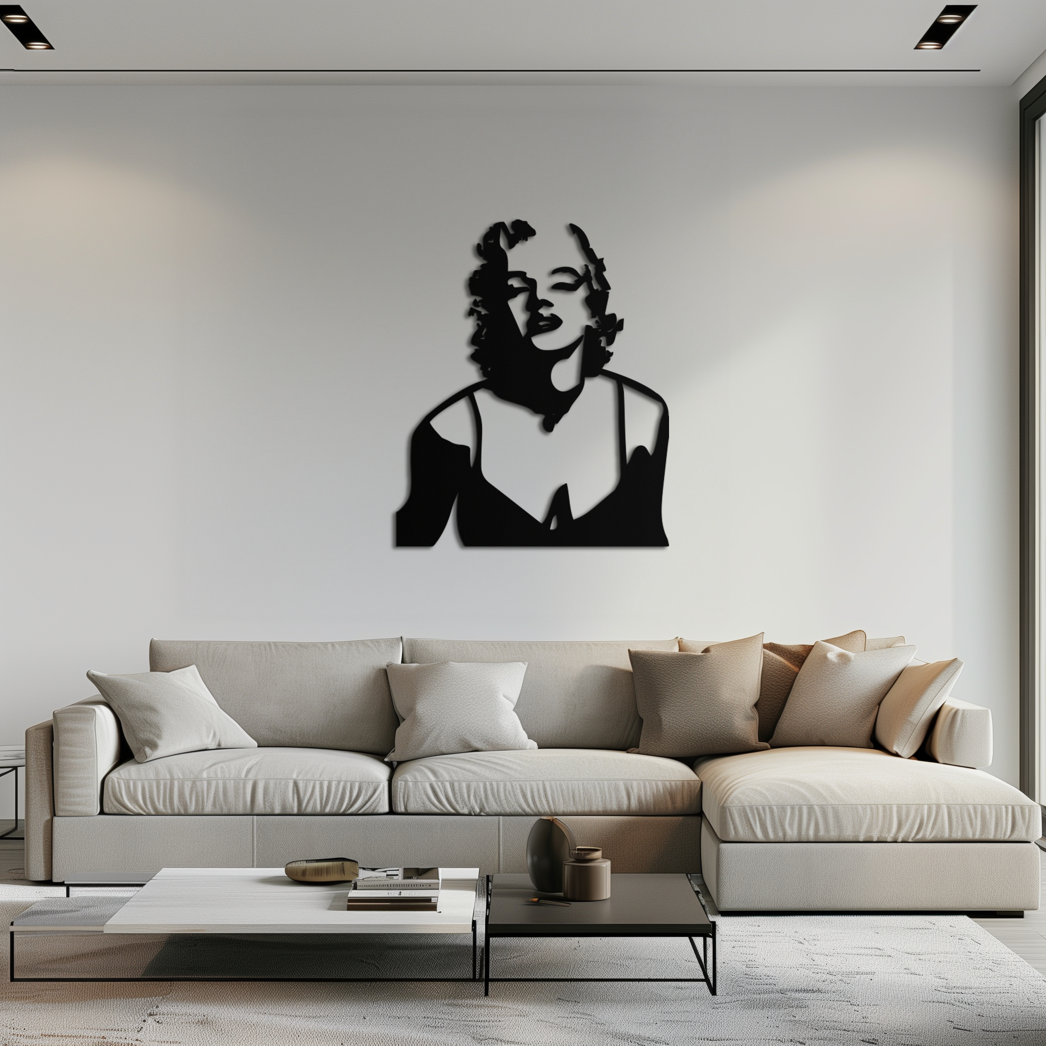 Steel Geometric Silhouette Wall Art Marilyn Monroe Modern Vintage Industrial Decor