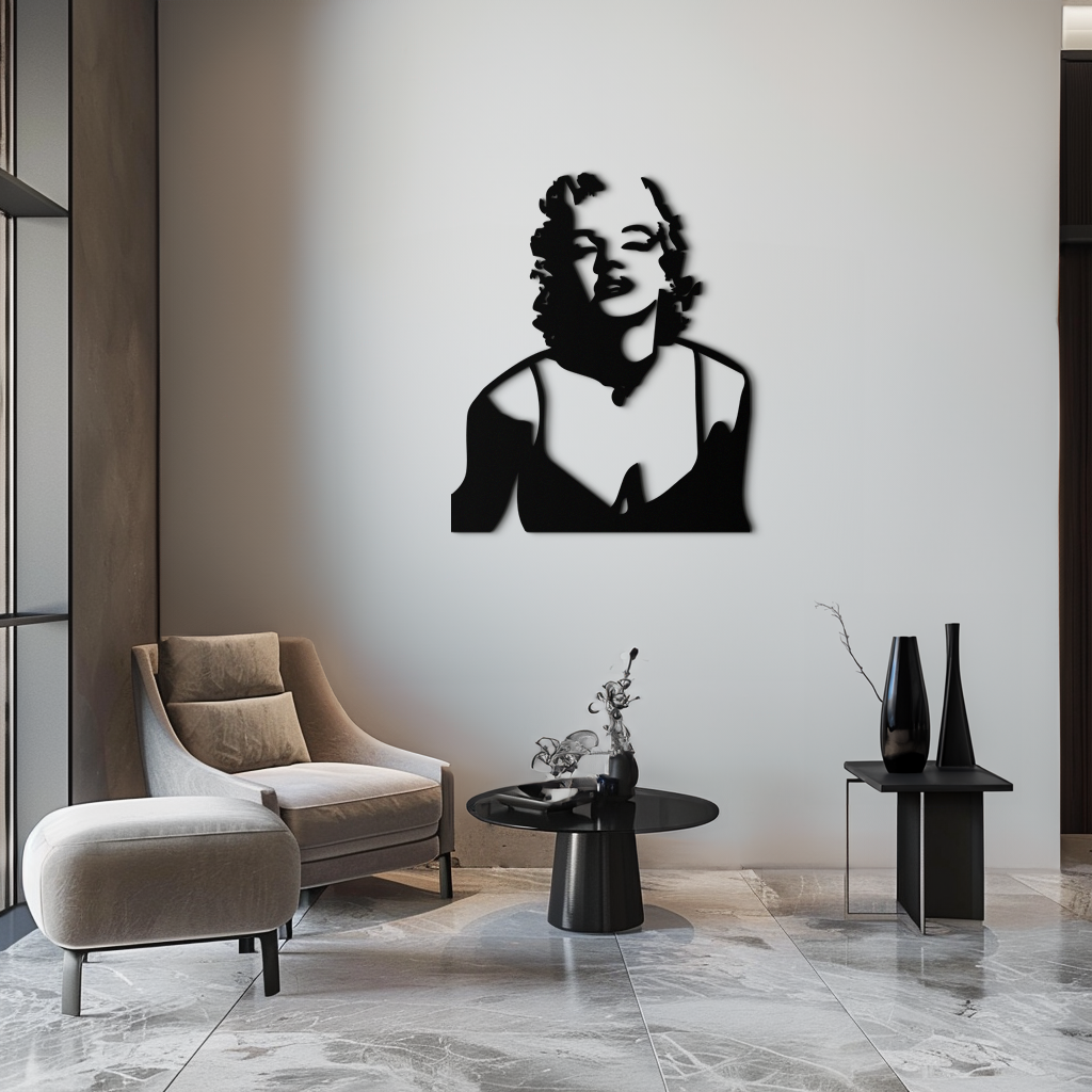 Steel Geometric Silhouette Wall Art Marilyn Monroe Modern Vintage Industrial Decor