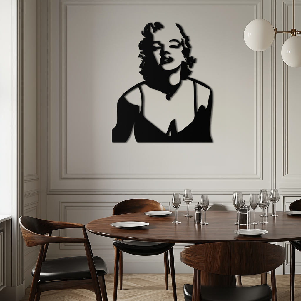 Steel Geometric Silhouette Wall Art Marilyn Monroe Modern Vintage Industrial Decor
