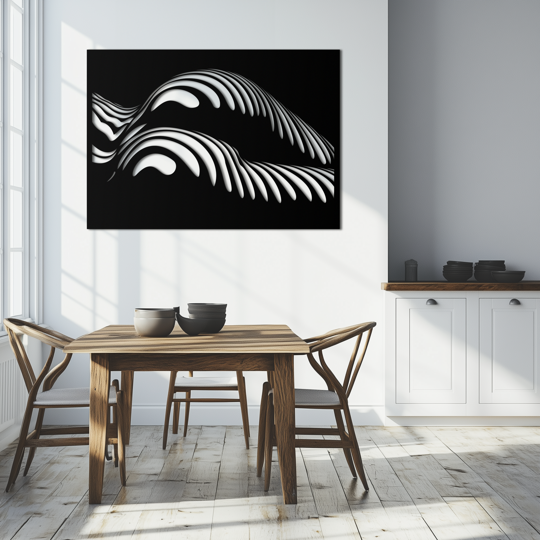 Abstract Metal Wall Art - Female Form Modern Geometric Design