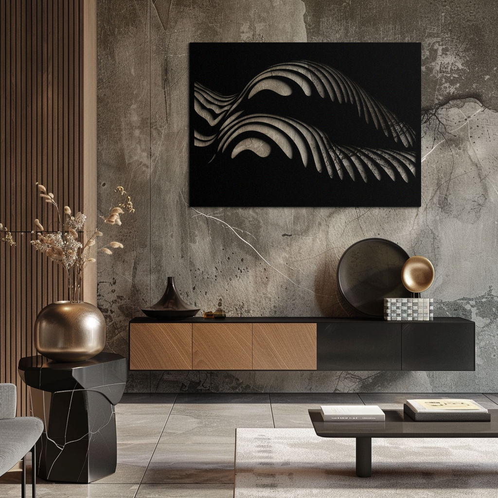 Abstract Metal Wall Art - Female Form Modern Geometric Design