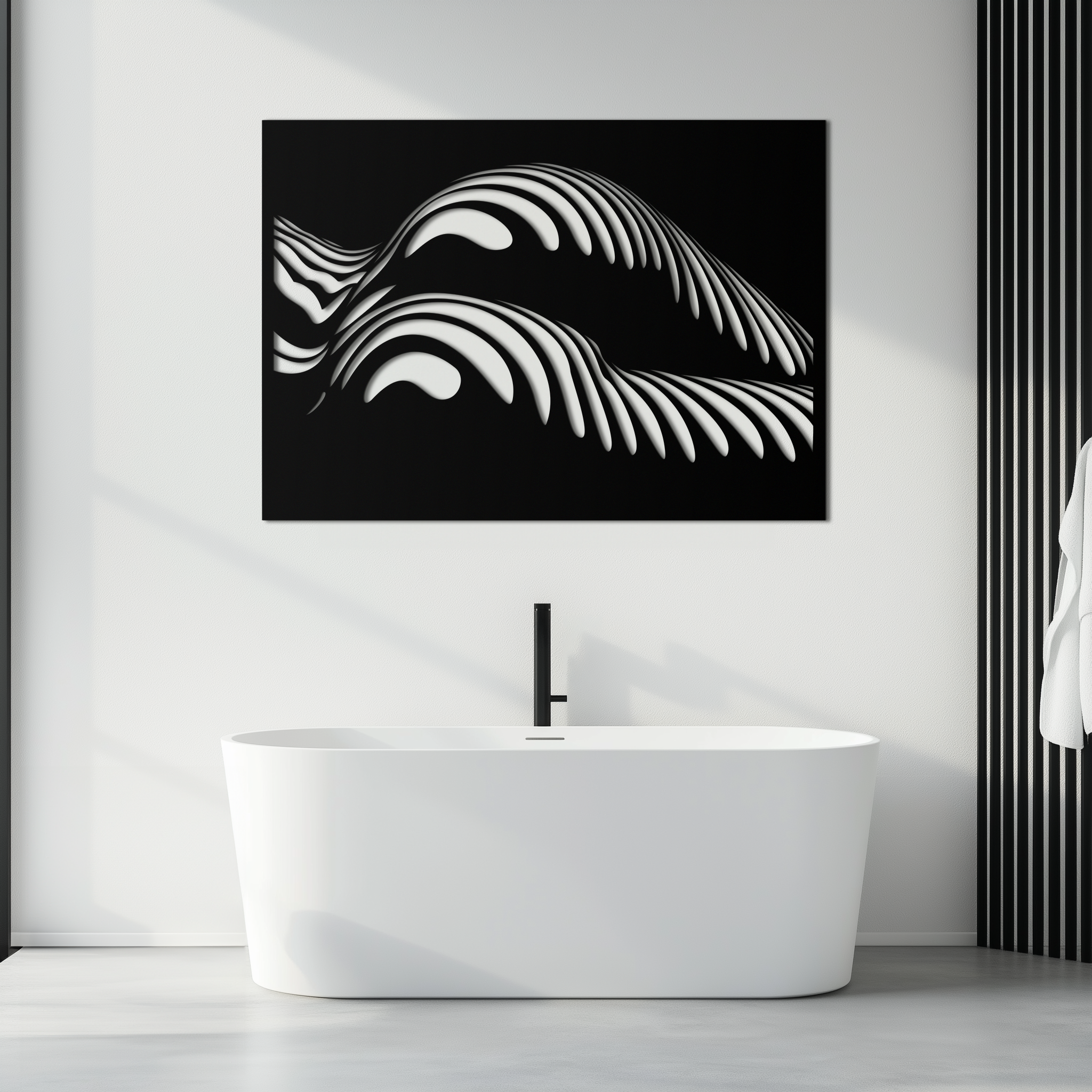 Abstract Metal Wall Art - Female Form Modern Geometric Design