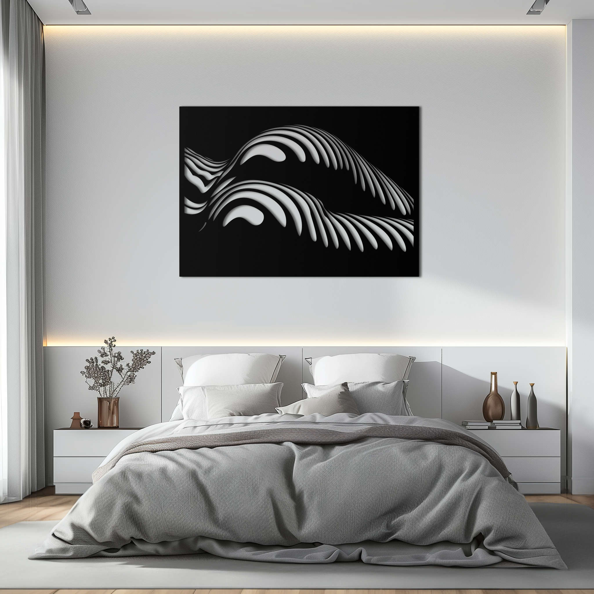 Abstract Metal Wall Art - Female Form Modern Geometric Design