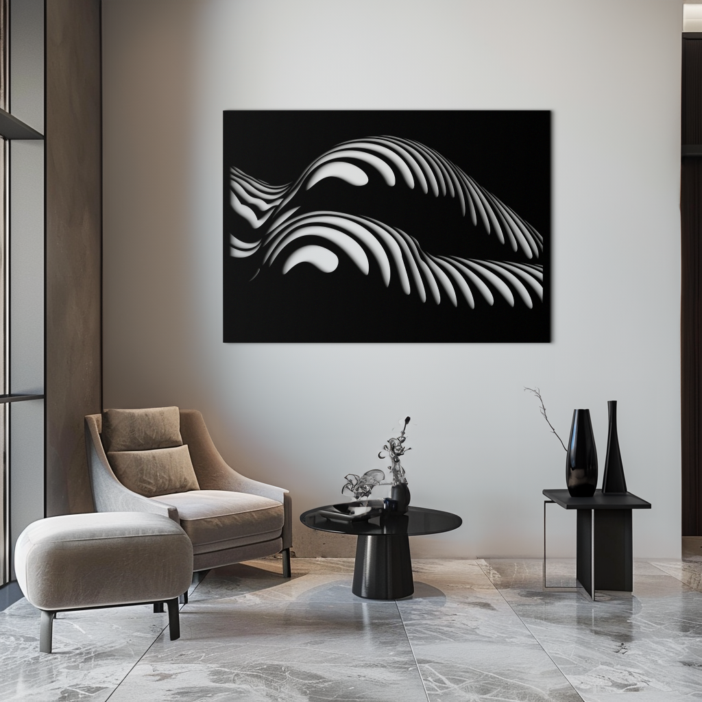 Abstract Metal Wall Art - Female Form Modern Geometric Design