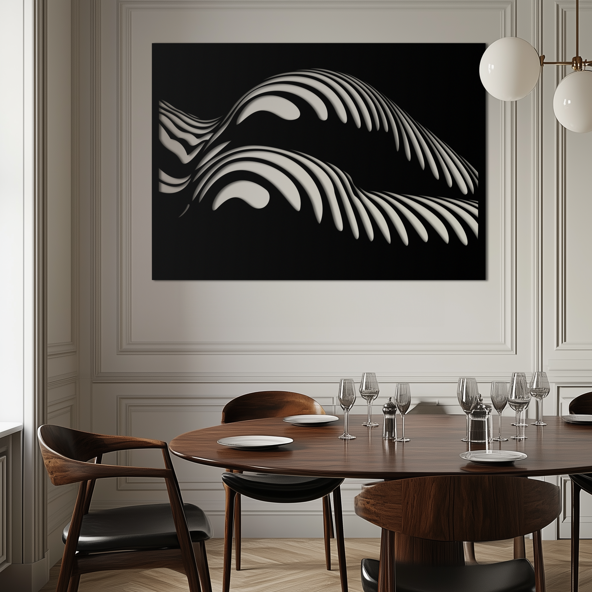 Abstract Metal Wall Art - Female Form Modern Geometric Design