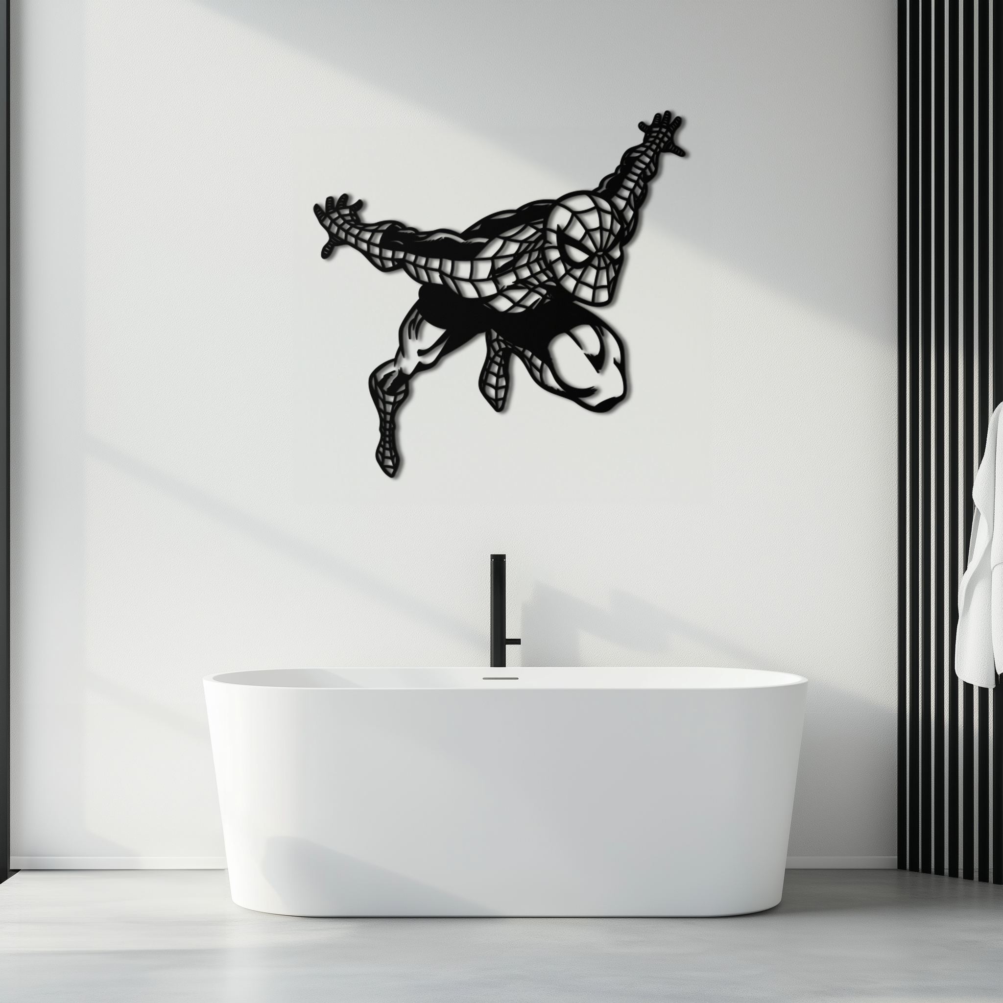 Spider-Man Geometric Metal Wall Art - Modern Minimalist Style