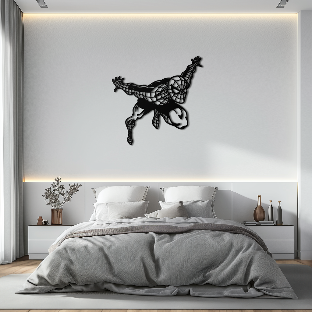 Spider-Man Geometric Metal Wall Art - Modern Minimalist Style