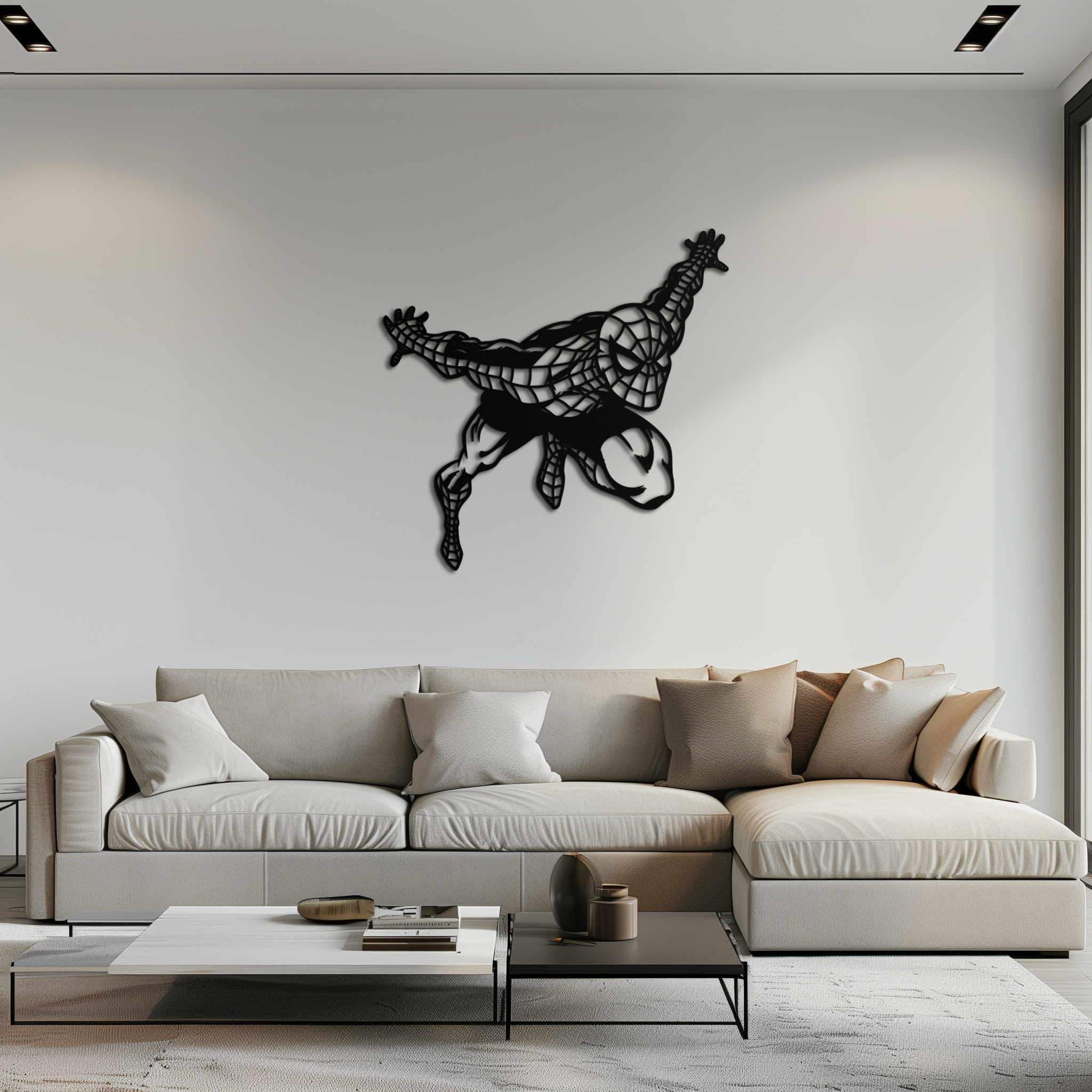 Spider-Man Geometric Metal Wall Art - Modern Minimalist Style