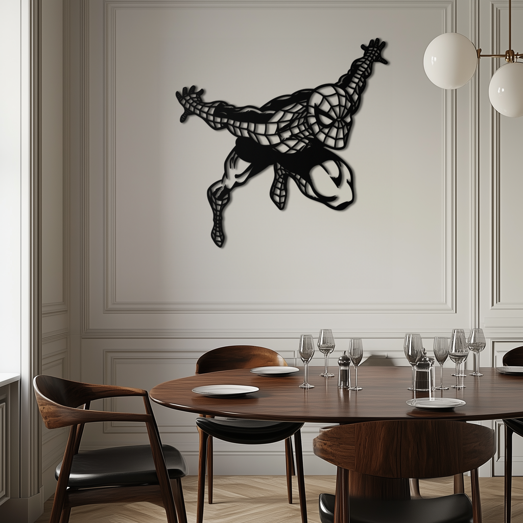 Spider-Man Geometric Metal Wall Art - Modern Minimalist Style
