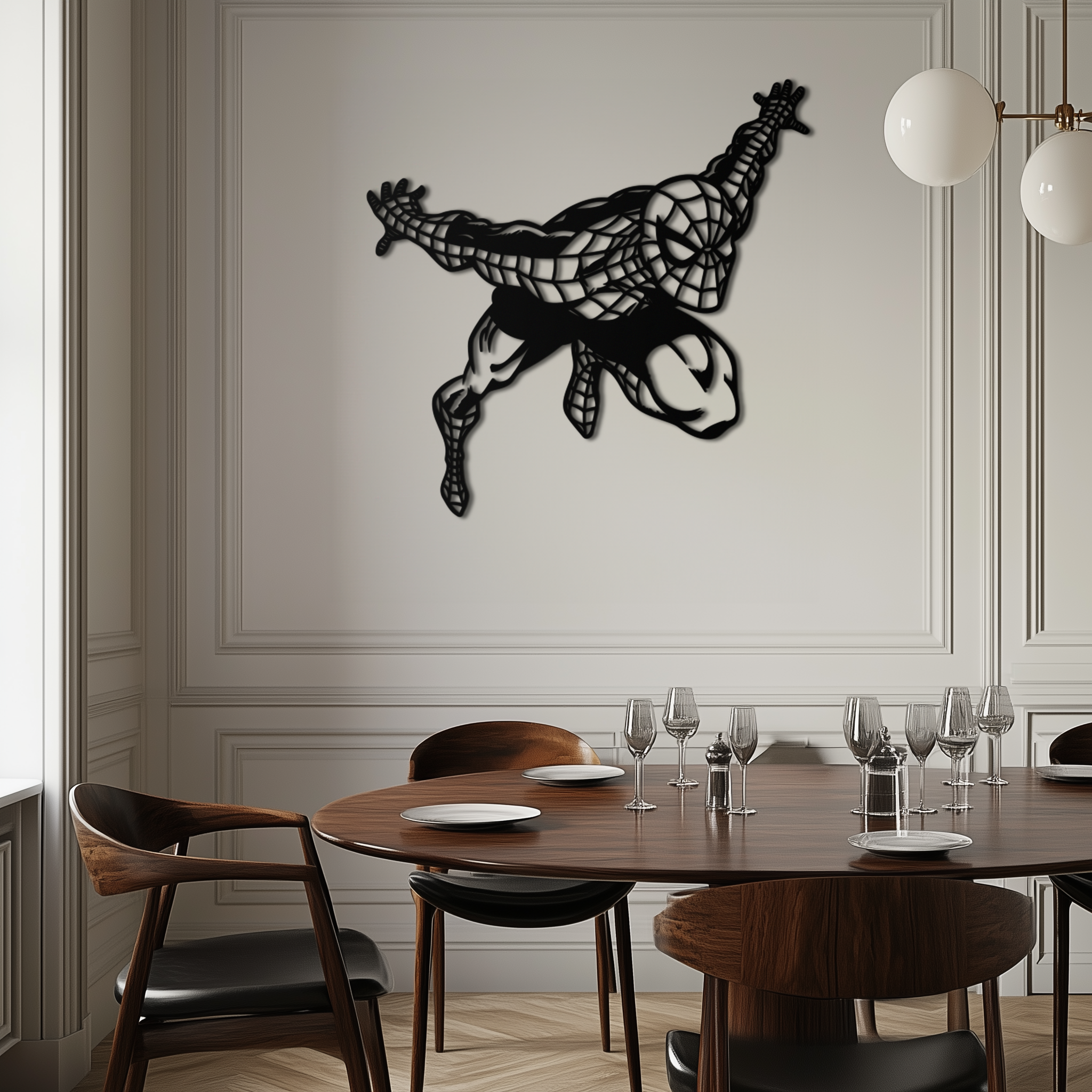 Spider-Man Geometric Metal Wall Art - Modern Minimalist Style