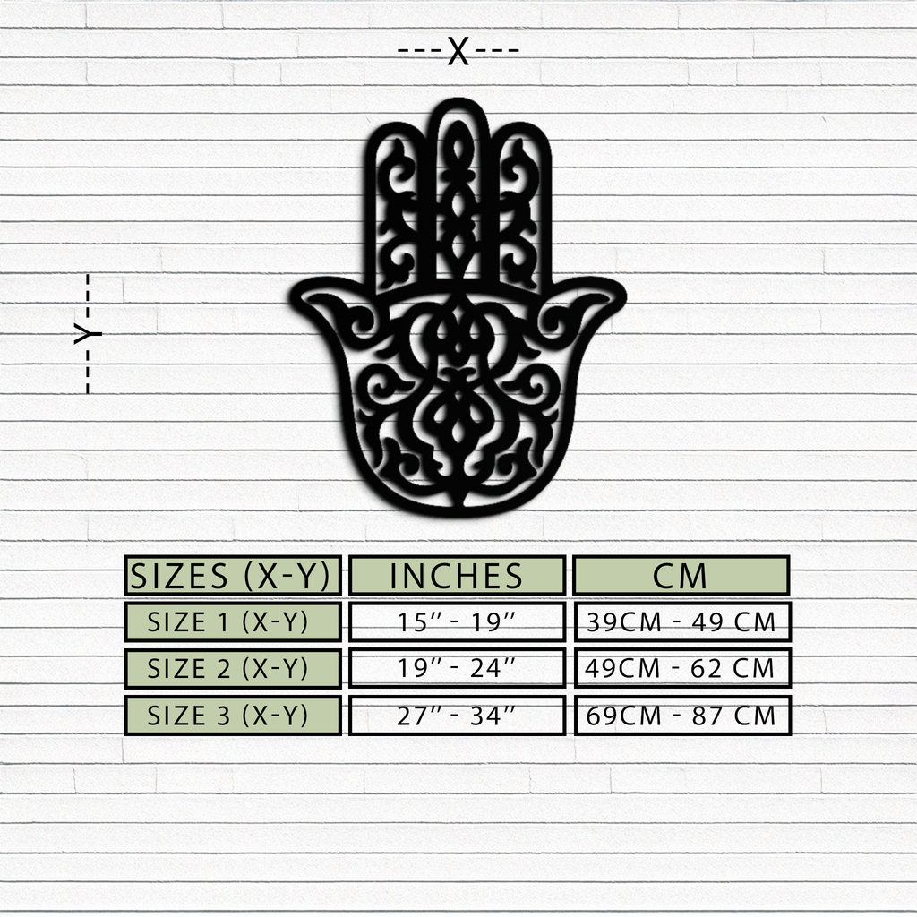 Hamsa Hand Handcrafted Metal Wall Art - Spiritual Protection Blessing Home Symbol