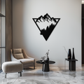 Metal Wall Art - Geometric Mountain Forest Steel 3D Silhouette