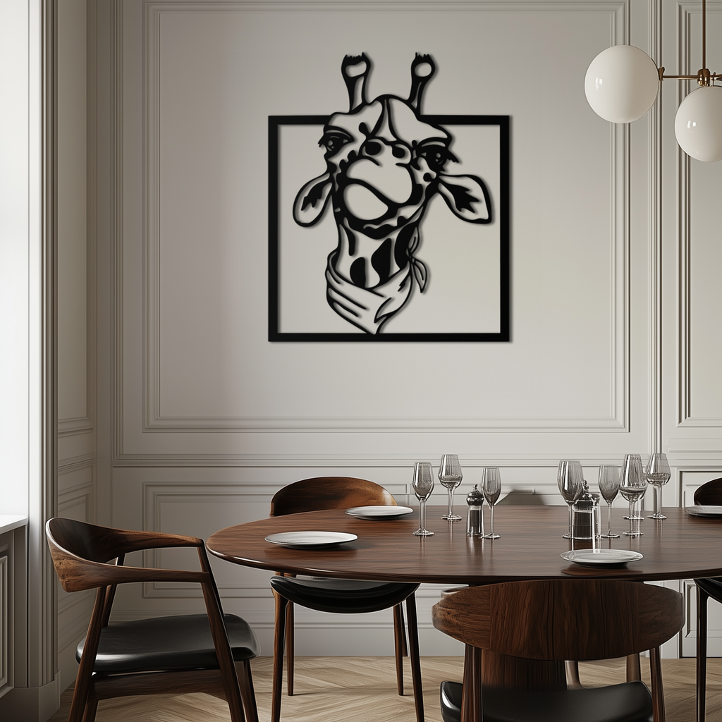 Metal Giraffe Wall Art - Playful Safari Nursery Animal Decor