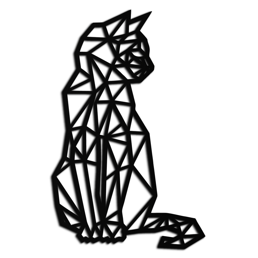 Steel Geometric Cat Wall Art - Modern Contemporary Home Decor