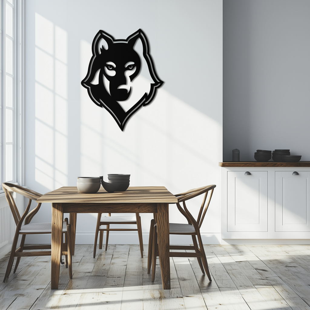 Geometric Wolf Metal Wall Art - Modern Home Decor
