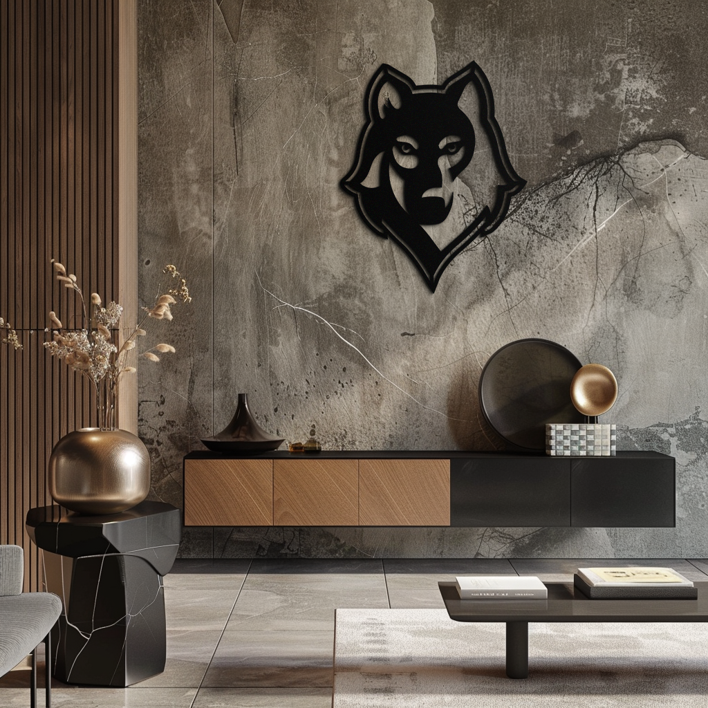 Geometric Wolf Metal Wall Art - Modern Home Decor