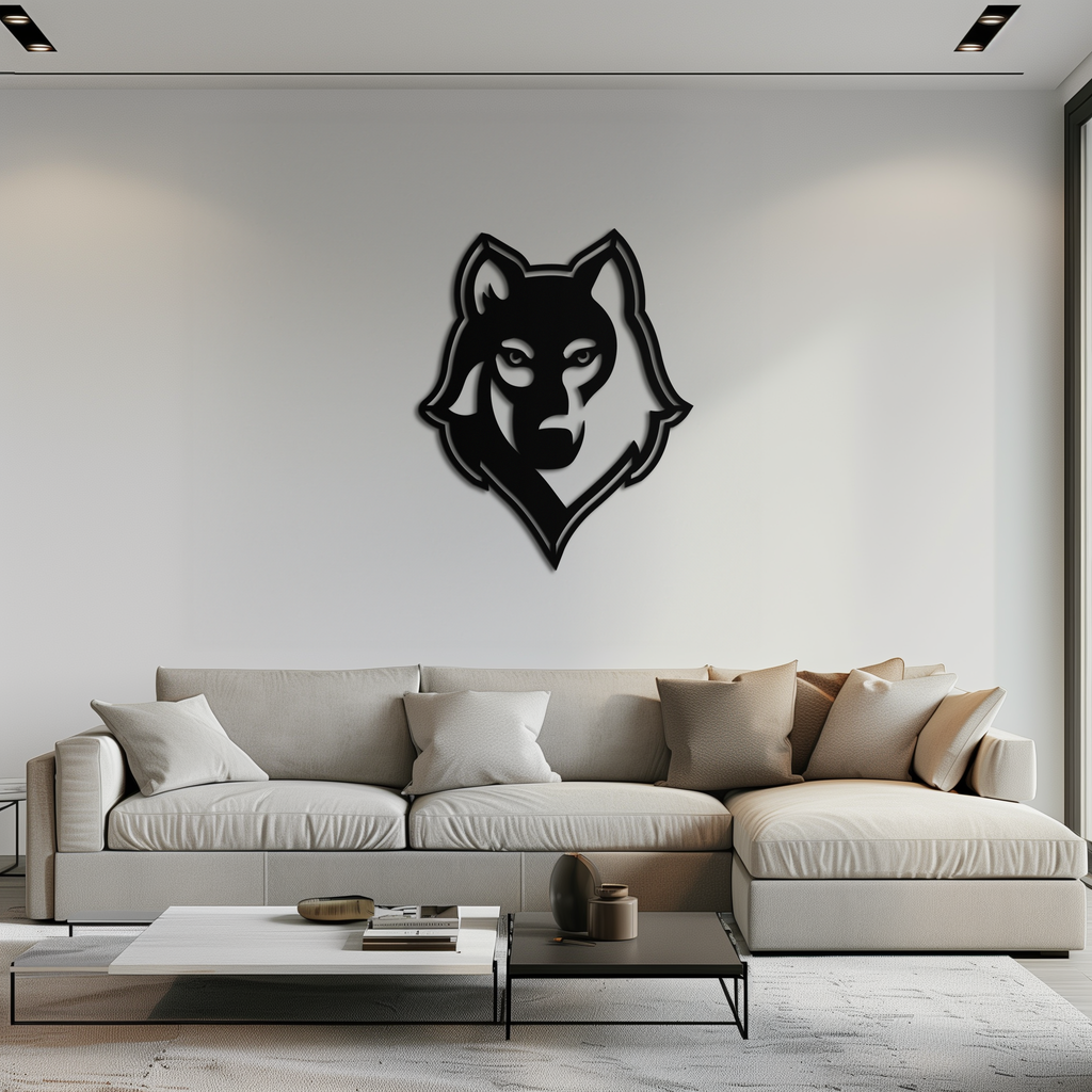 Geometric Wolf Metal Wall Art - Modern Home Decor