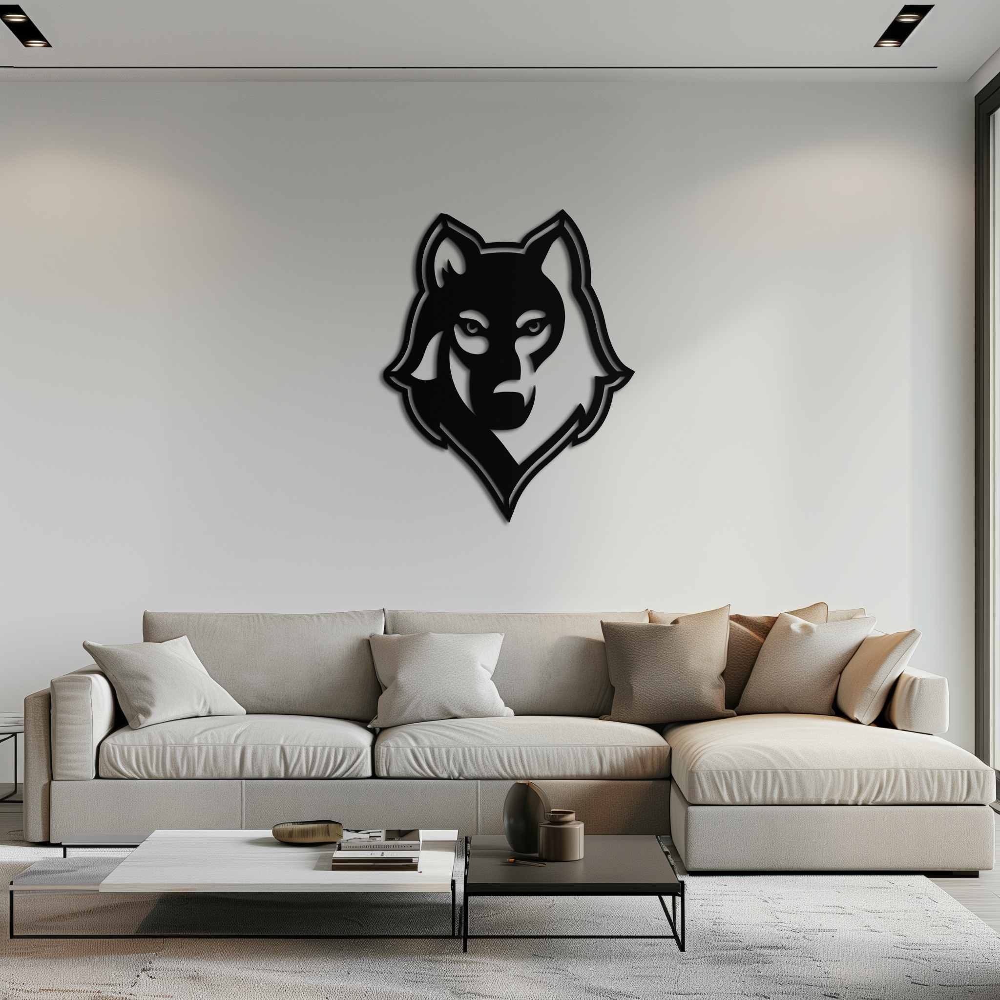 Geometric Wolf Metal Wall Art - Modern Home Decor