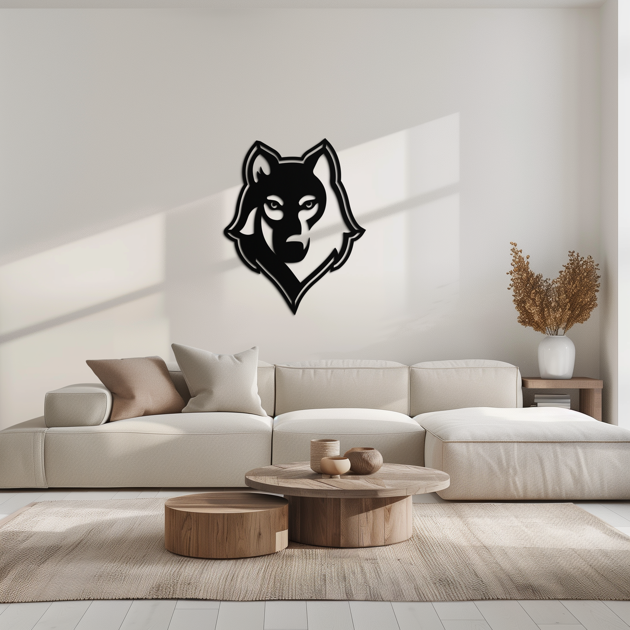 Geometric Wolf Metal Wall Art - Modern Home Decor
