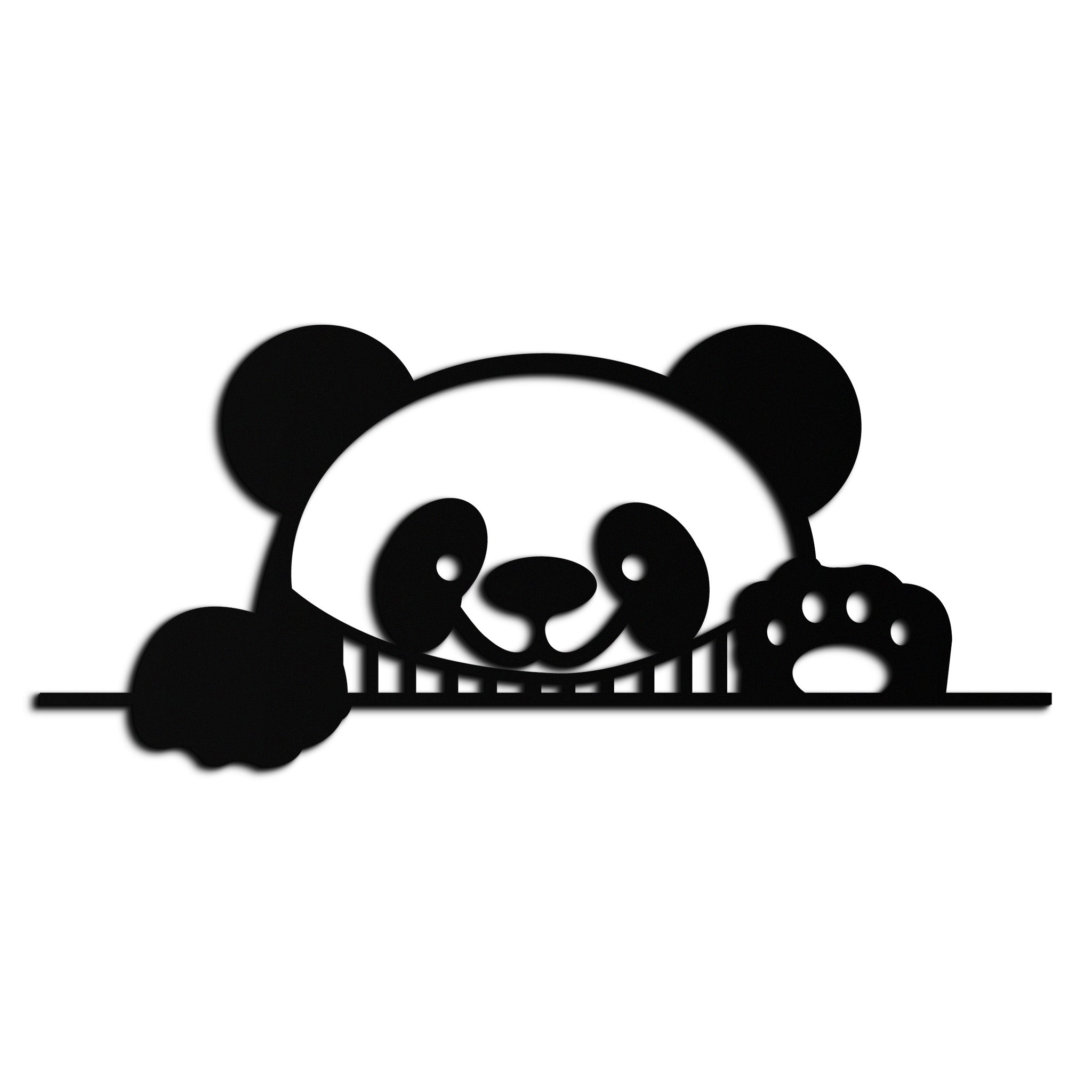 Metal Panda Wall Art - Cute Geometric Minimalist Modern Design
