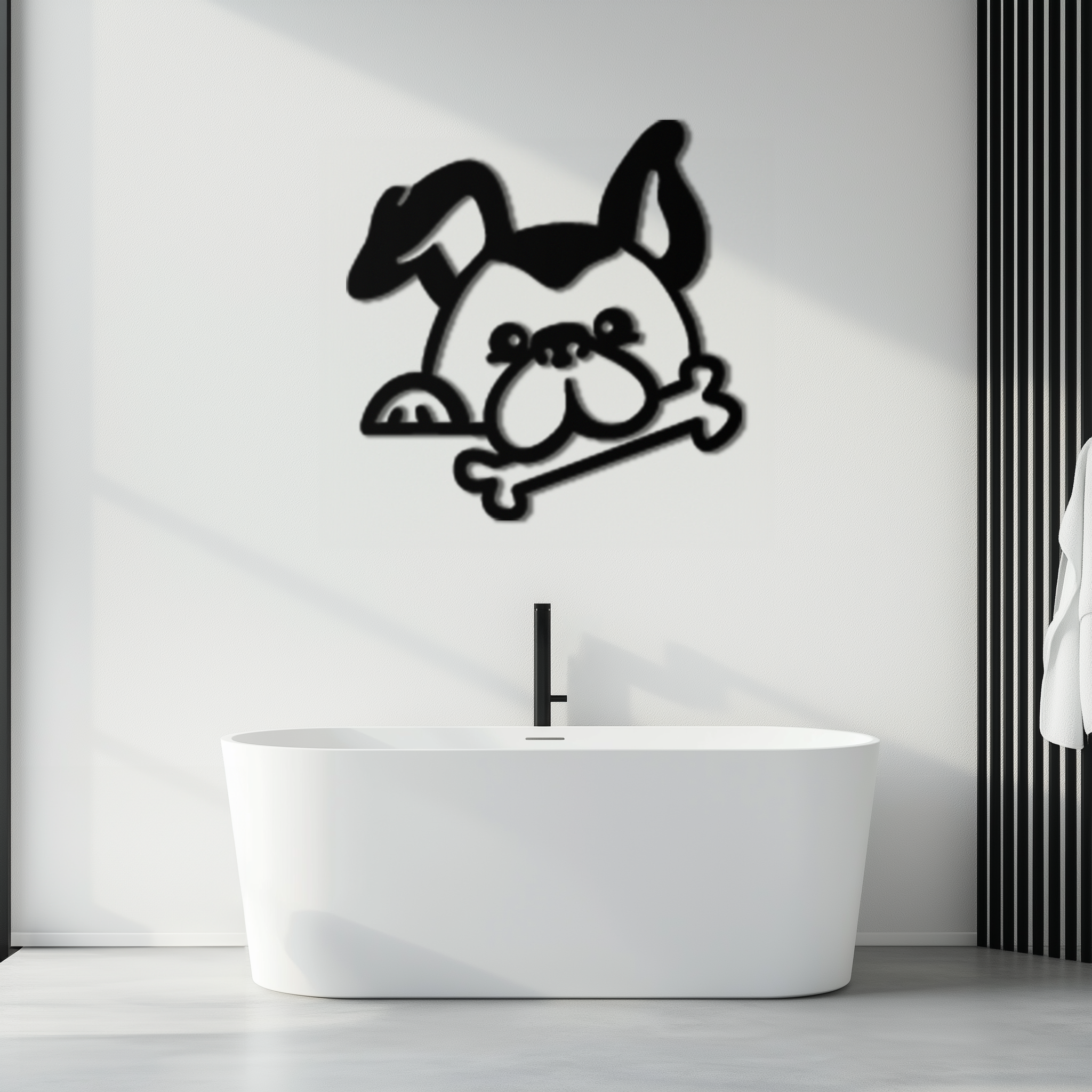Metal Dog Holding Bone Wall Art - Charming Playful Pet Home Decor Wall Accent