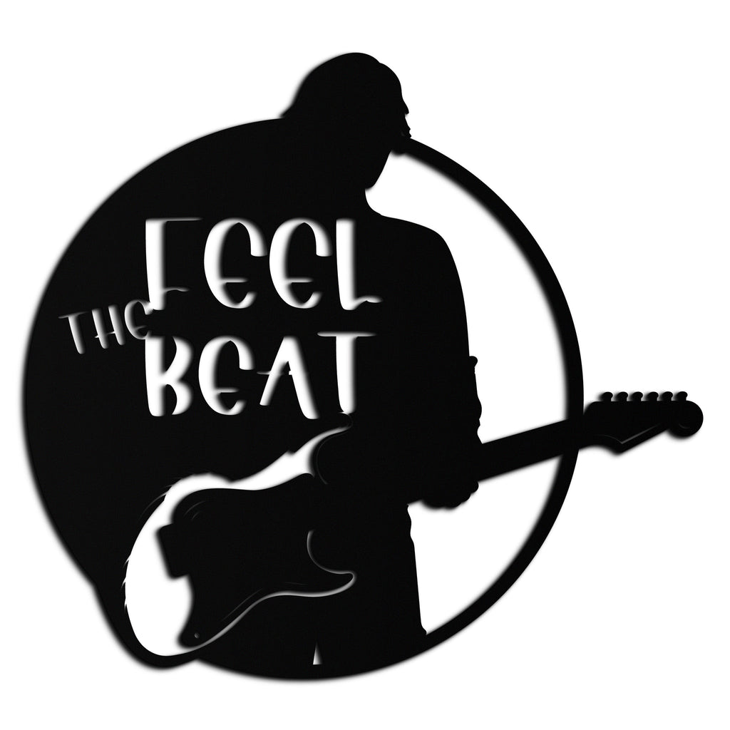 Metal Wall Art Guitarist Silhouette Premium Steel Modern Music Inspired Home Decor