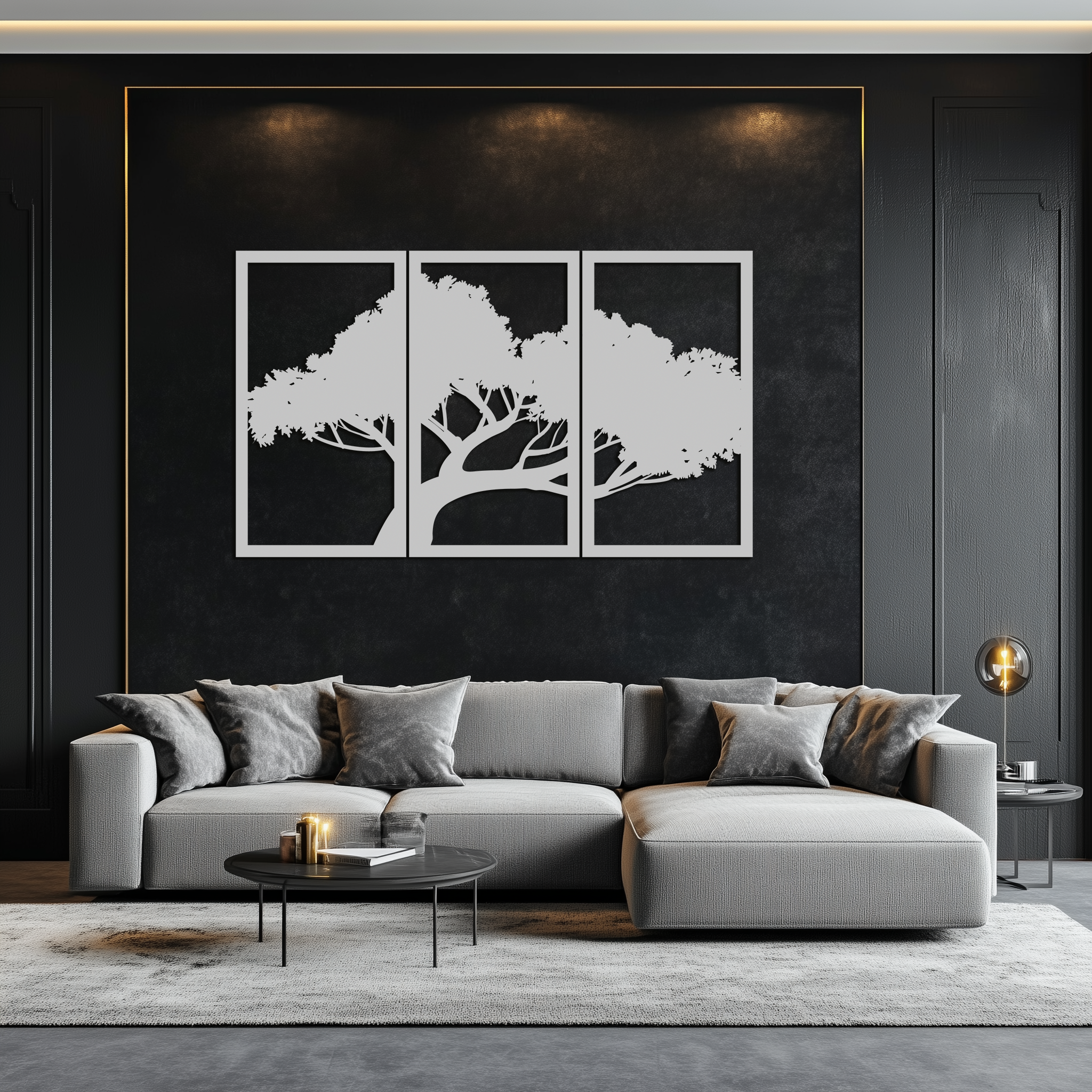 Premium Steel Tree Silhouette Wall Art Modern Inspired Decor