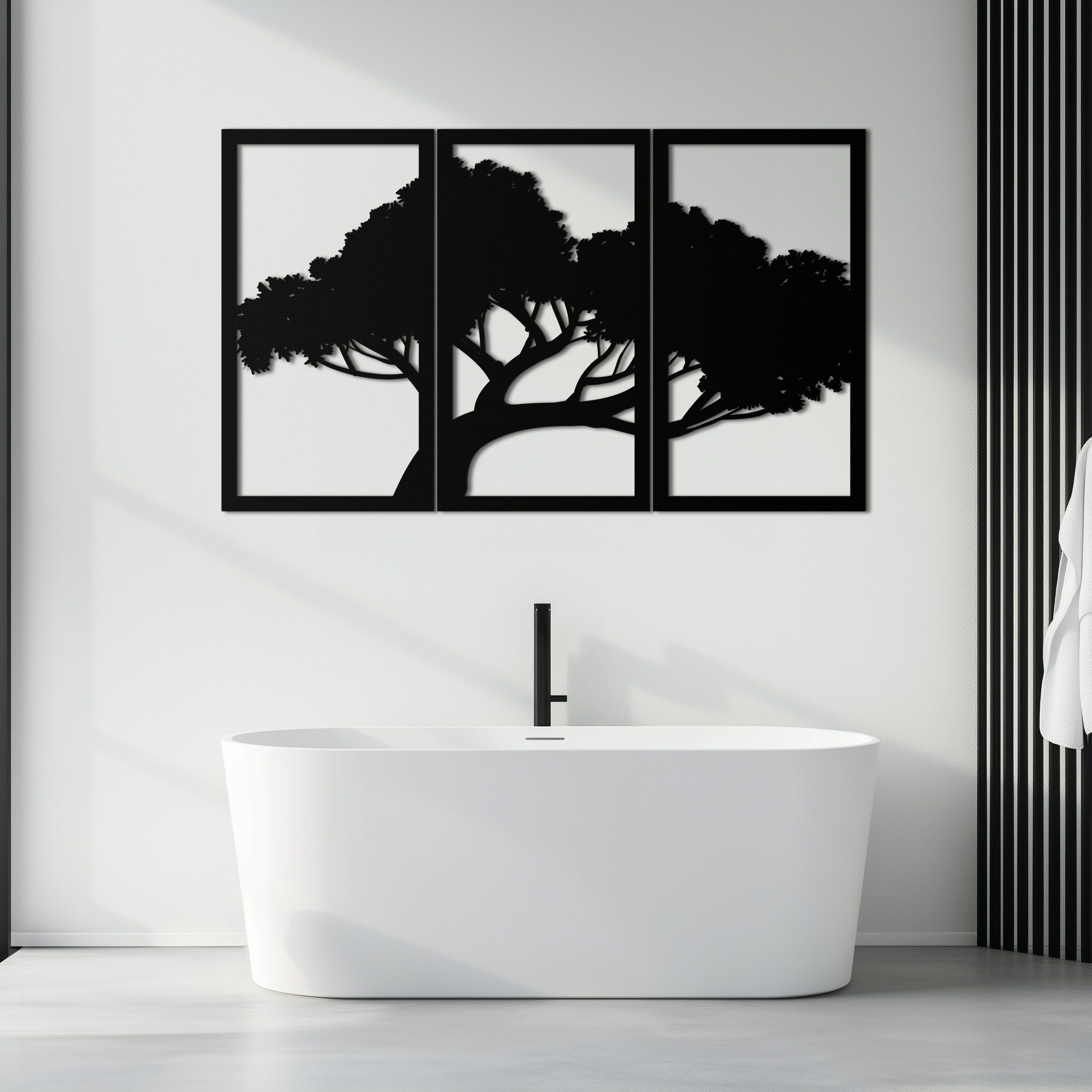 Premium Steel Tree Silhouette Wall Art Modern Inspired Decor