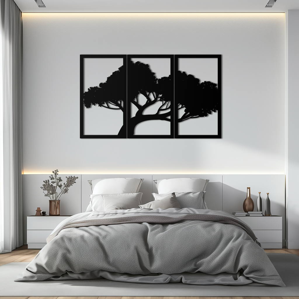Premium Steel Tree Silhouette Wall Art Modern Inspired Decor