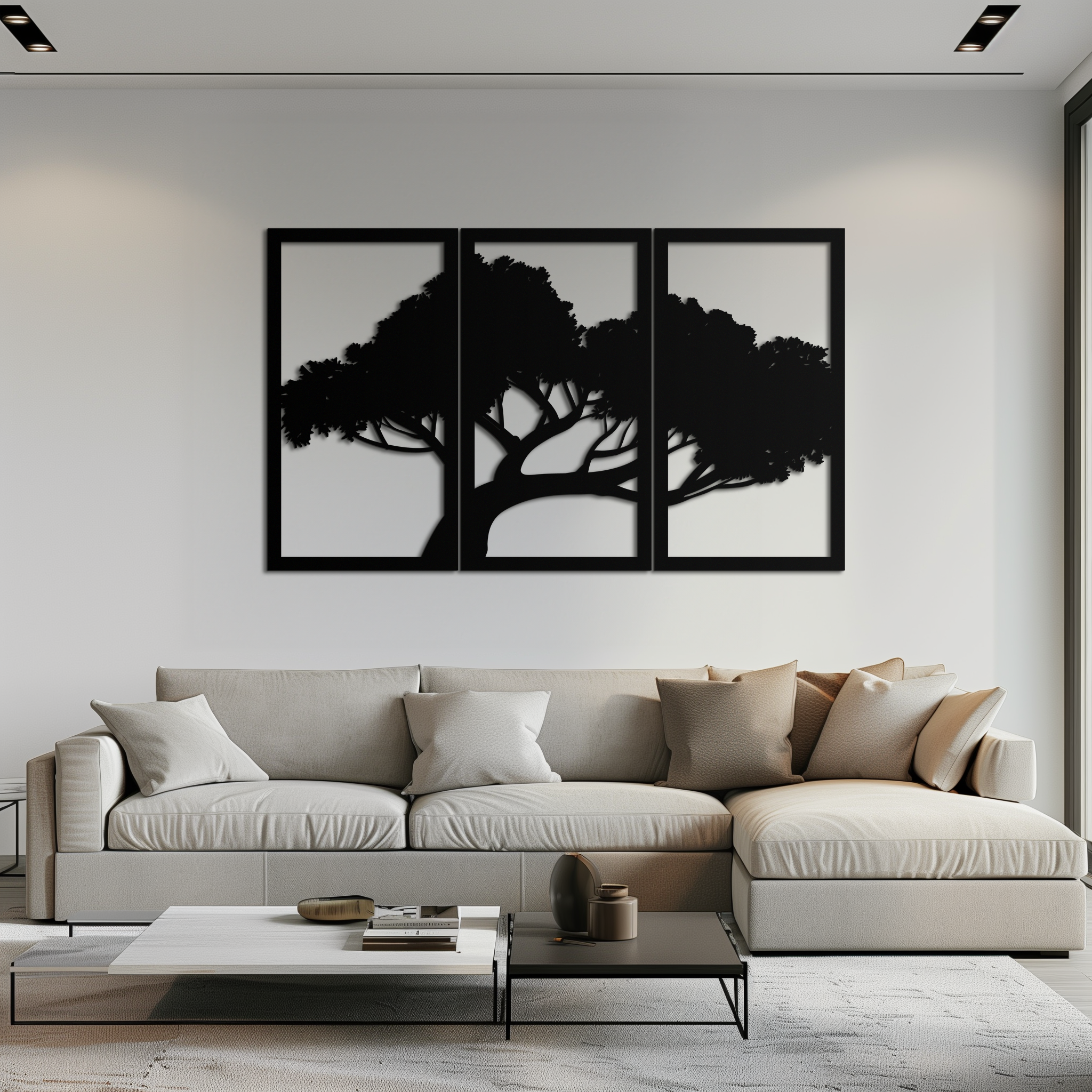 Premium Steel Tree Silhouette Wall Art Modern Inspired Decor