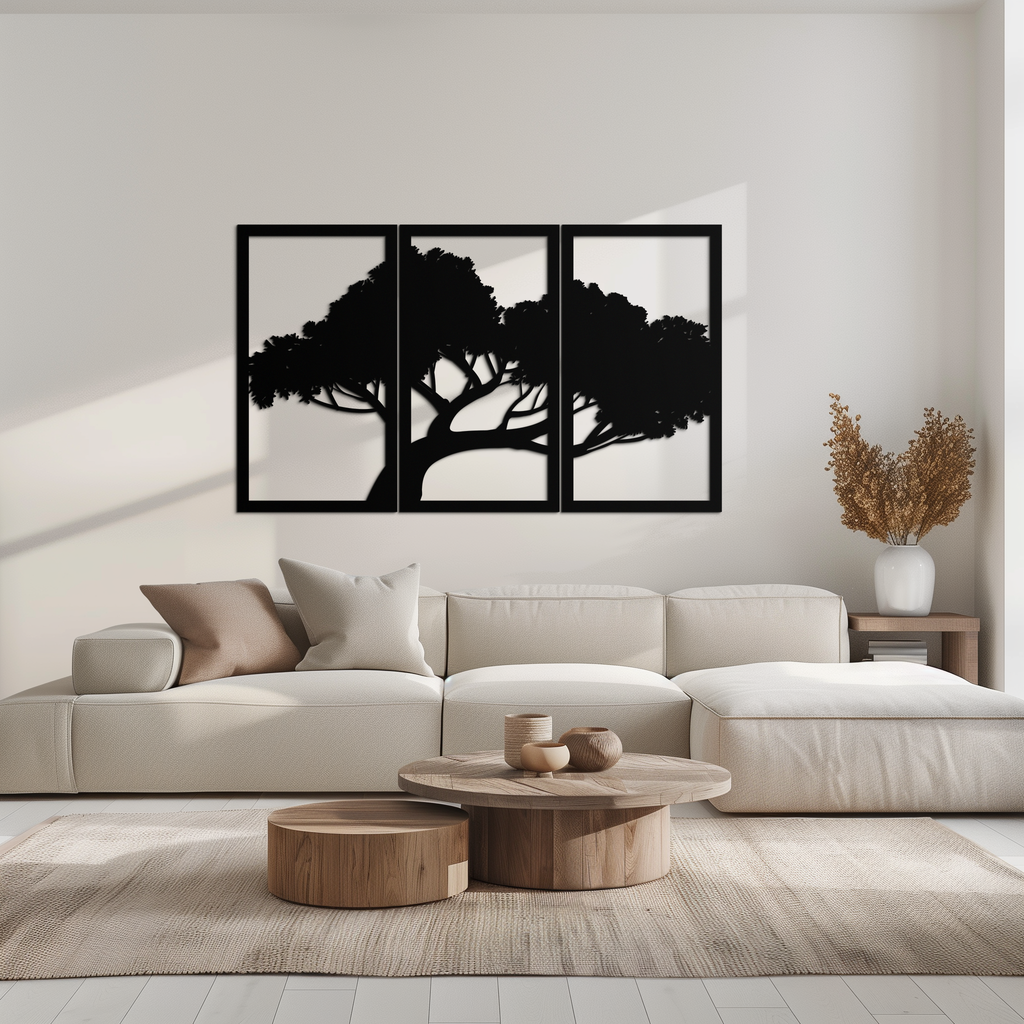 Premium Steel Tree Silhouette Wall Art Modern Inspired Decor