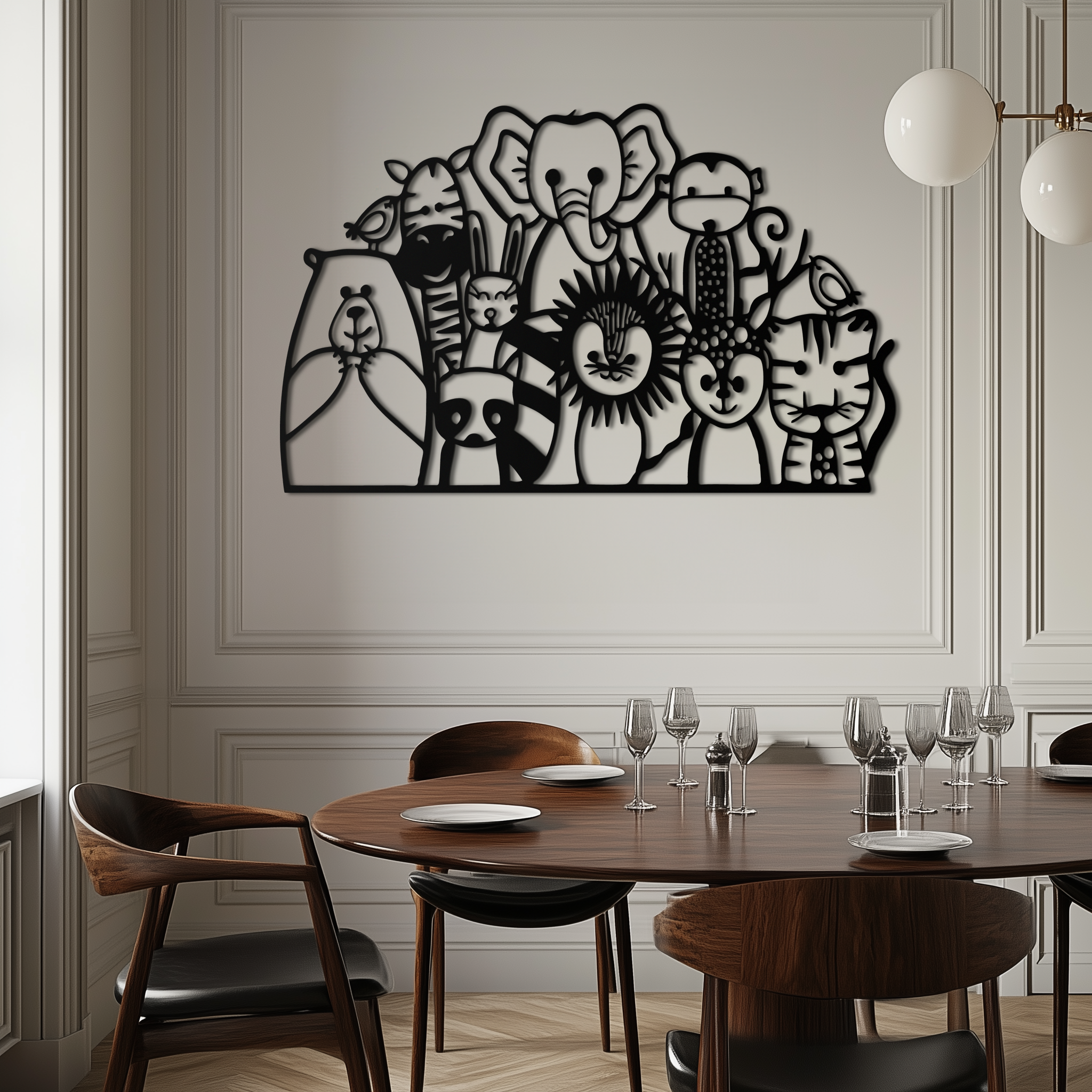 Metal Wall Art Jungle Safari Cute Colorful Animals Kids Room Playroom Home Decor
