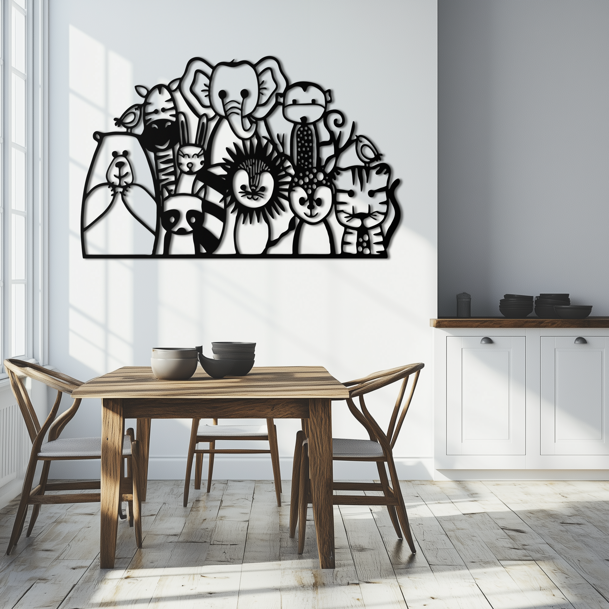 Metal Wall Art Jungle Safari Cute Colorful Animals Kids Room Playroom Home Decor