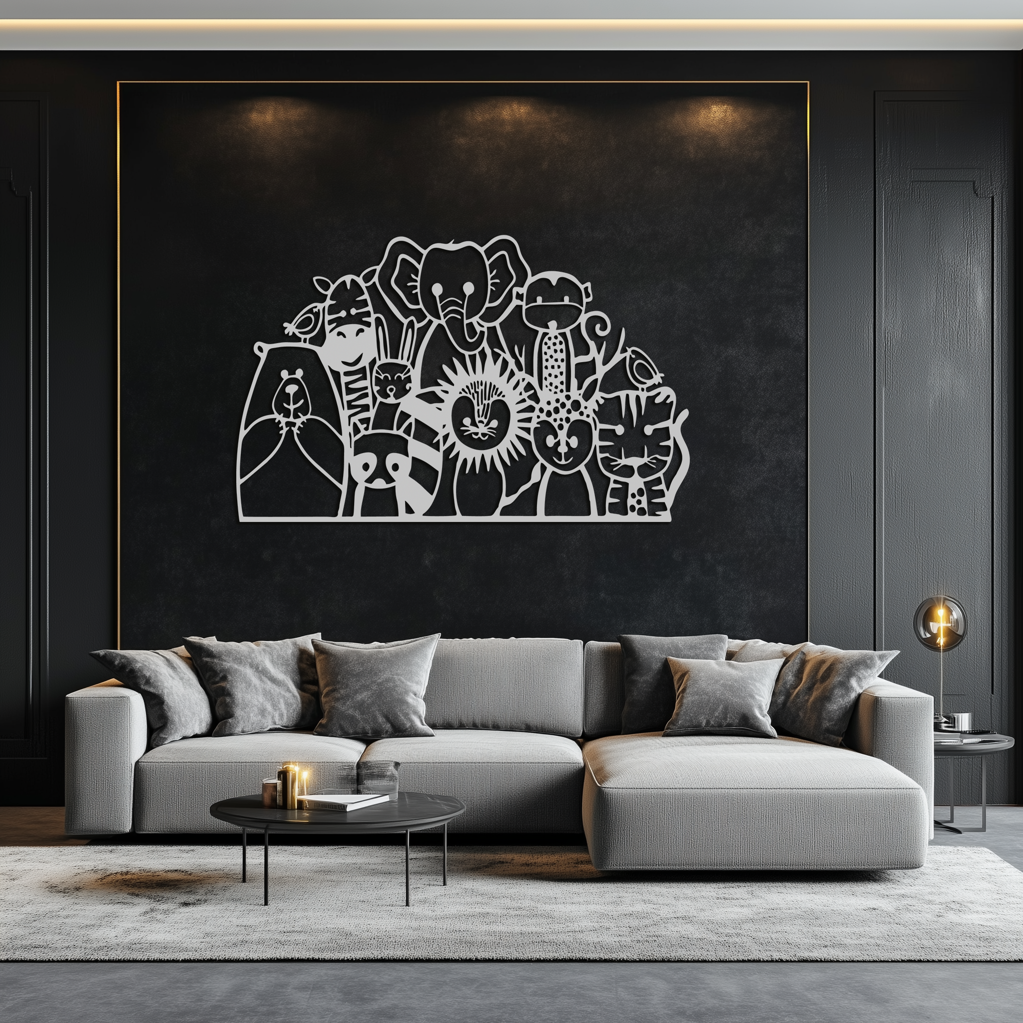 Metal Wall Art Jungle Safari Cute Colorful Animals Kids Room Playroom Home Decor