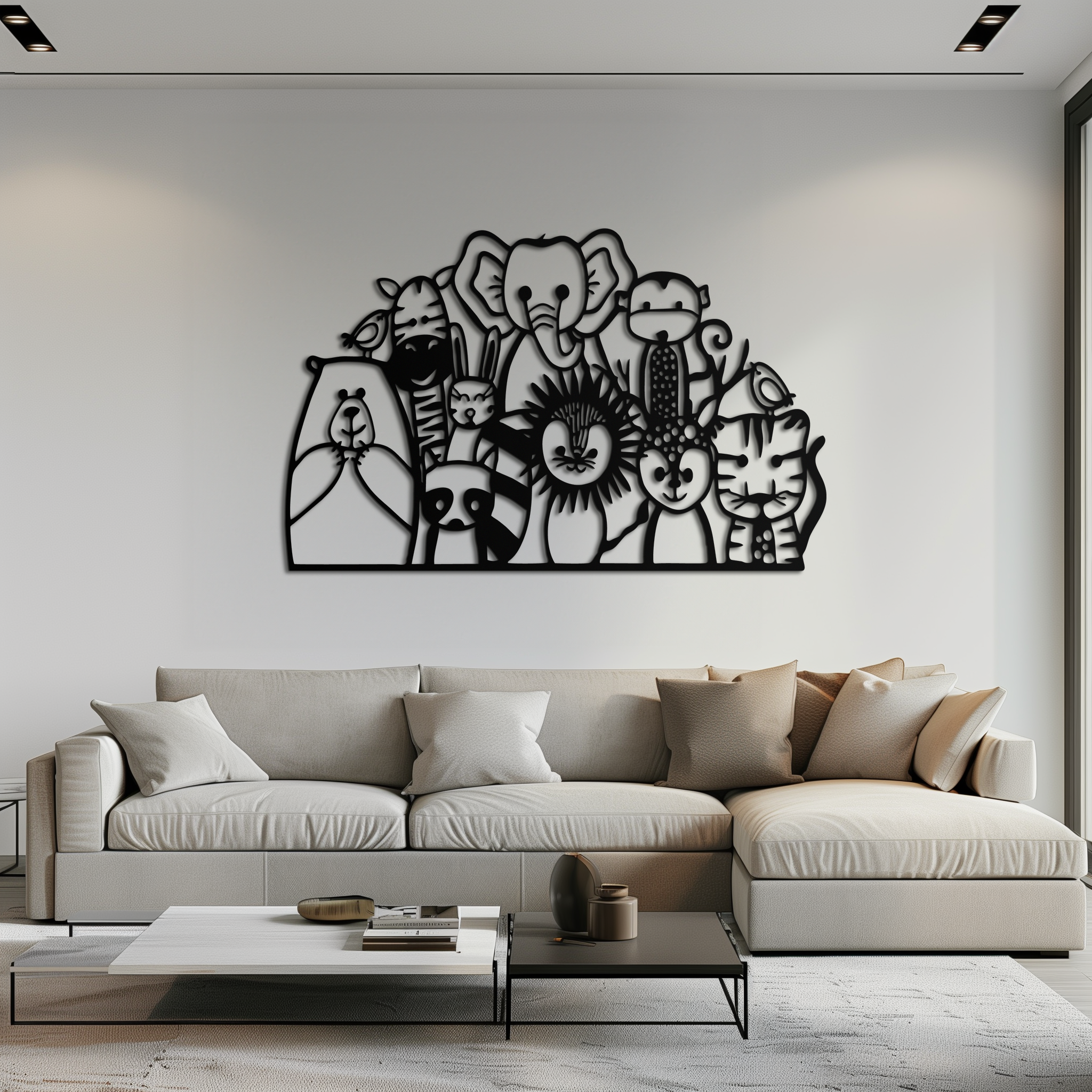 Metal Wall Art Jungle Safari Cute Colorful Animals Kids Room Playroom Home Decor