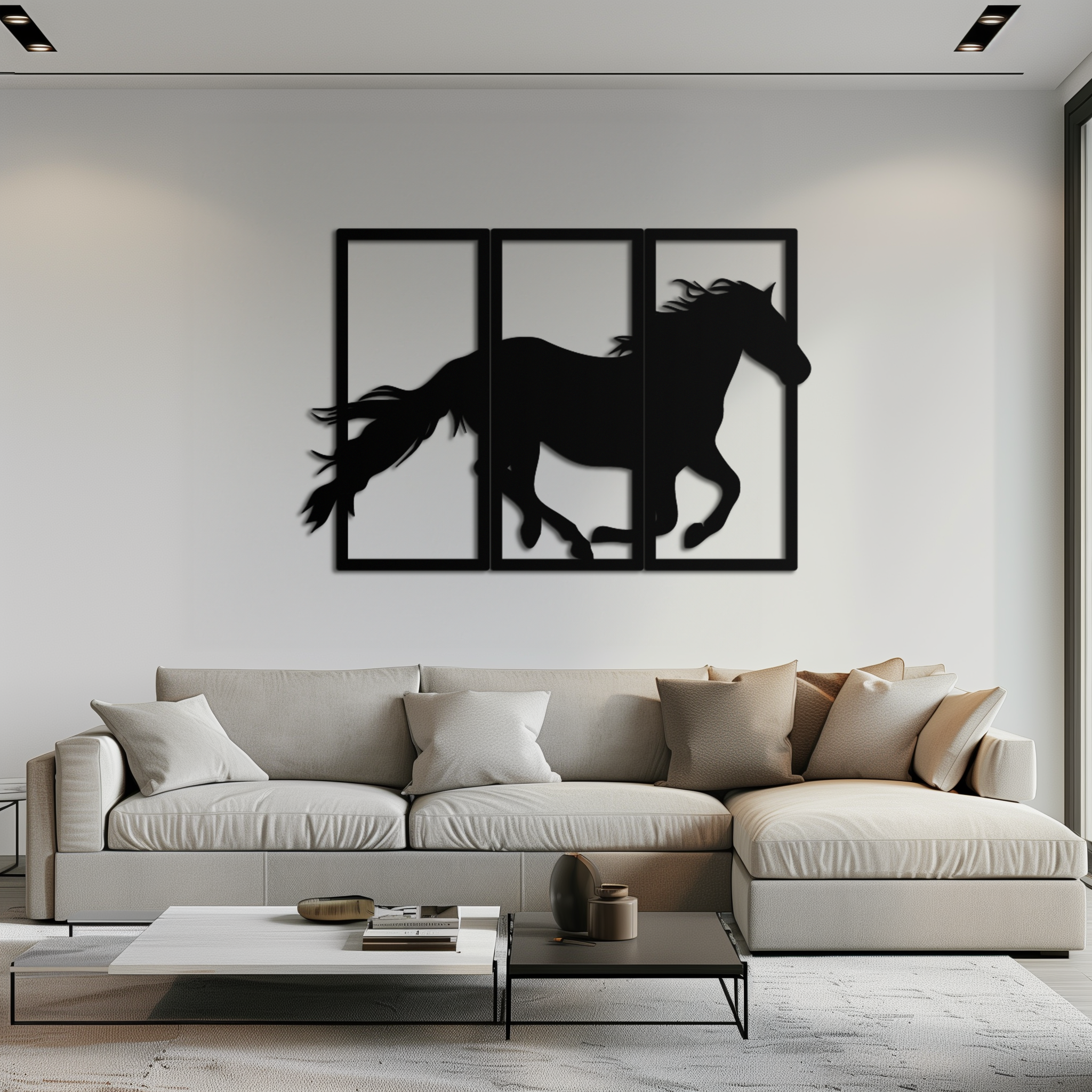 Galloping Horse Metal Wall Art 3-Panel Western Farmhouse Decor