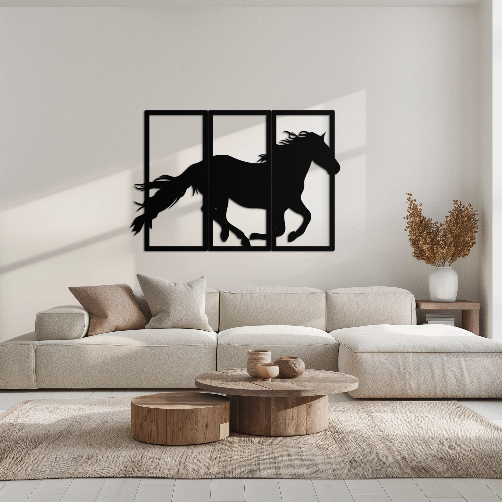 Galloping Horse Metal Wall Art 3-Panel Western Farmhouse Decor