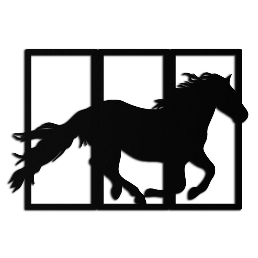 Galloping Horse Metal Wall Art 3-Panel Western Farmhouse Decor