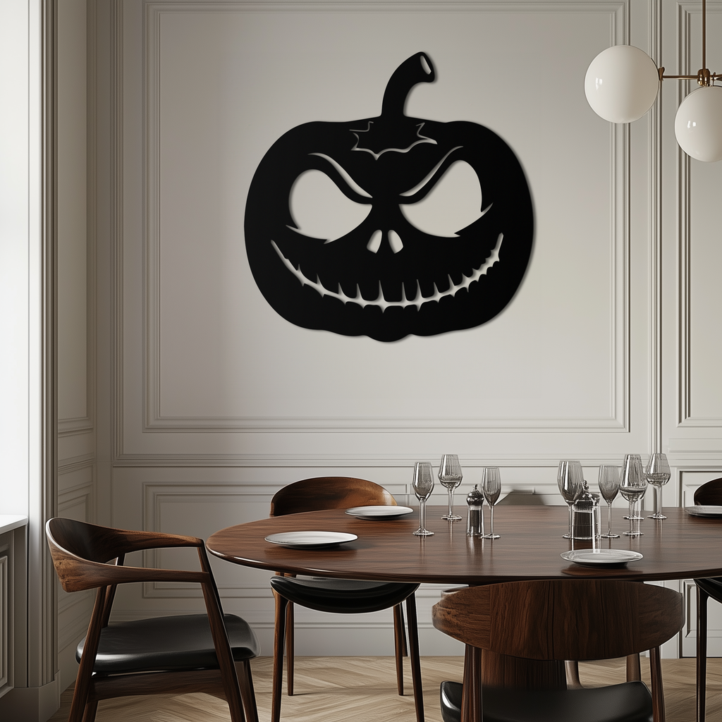 Metal Orange Pumpkin Jack-O'-Lantern Wall Art Halloween Decor