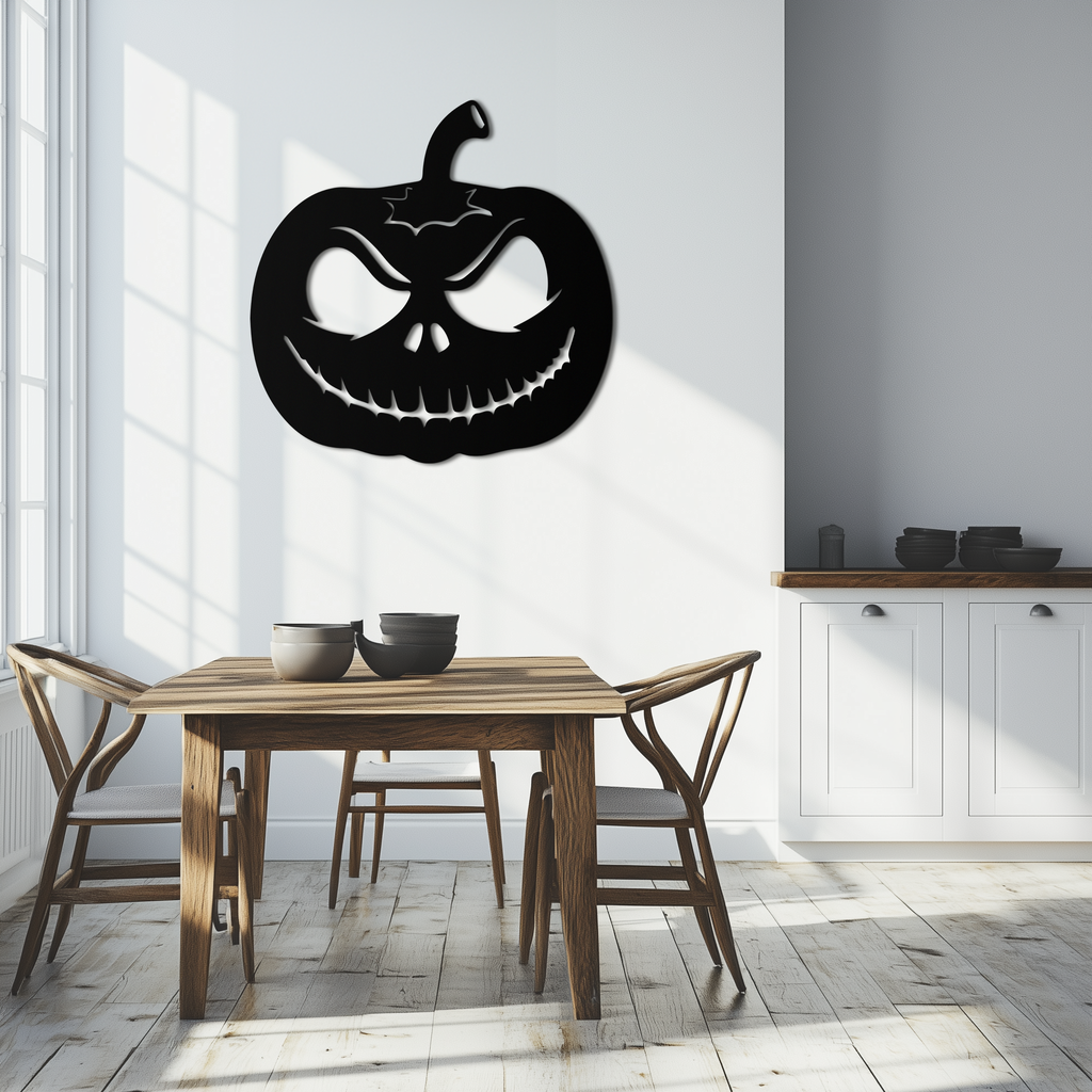 Metal Orange Pumpkin Jack-O'-Lantern Wall Art Halloween Decor