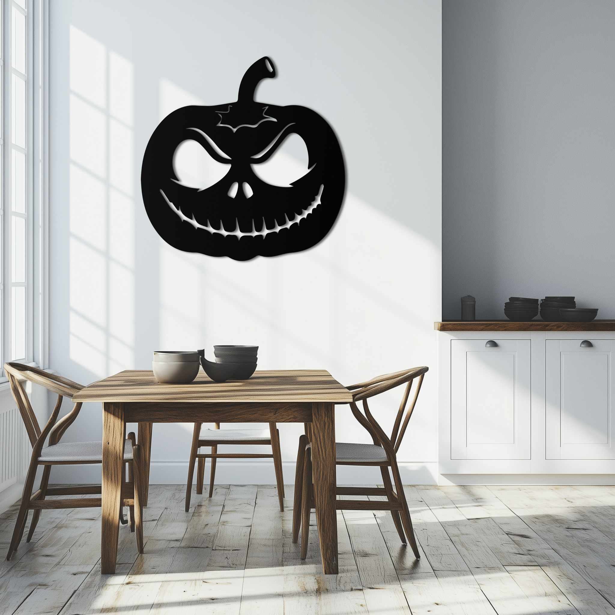 Metal Orange Pumpkin Jack-O'-Lantern Wall Art Halloween Decor
