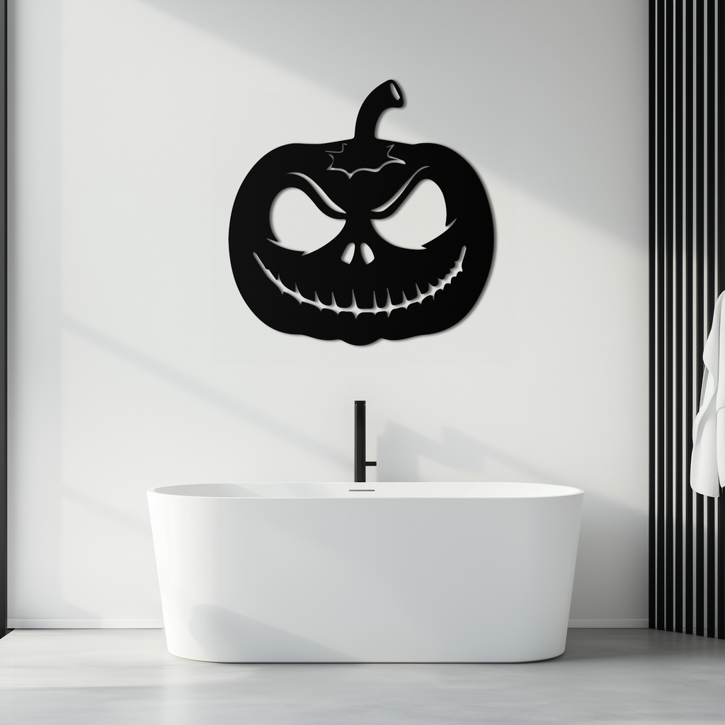 Metal Orange Pumpkin Jack-O'-Lantern Wall Art Halloween Decor