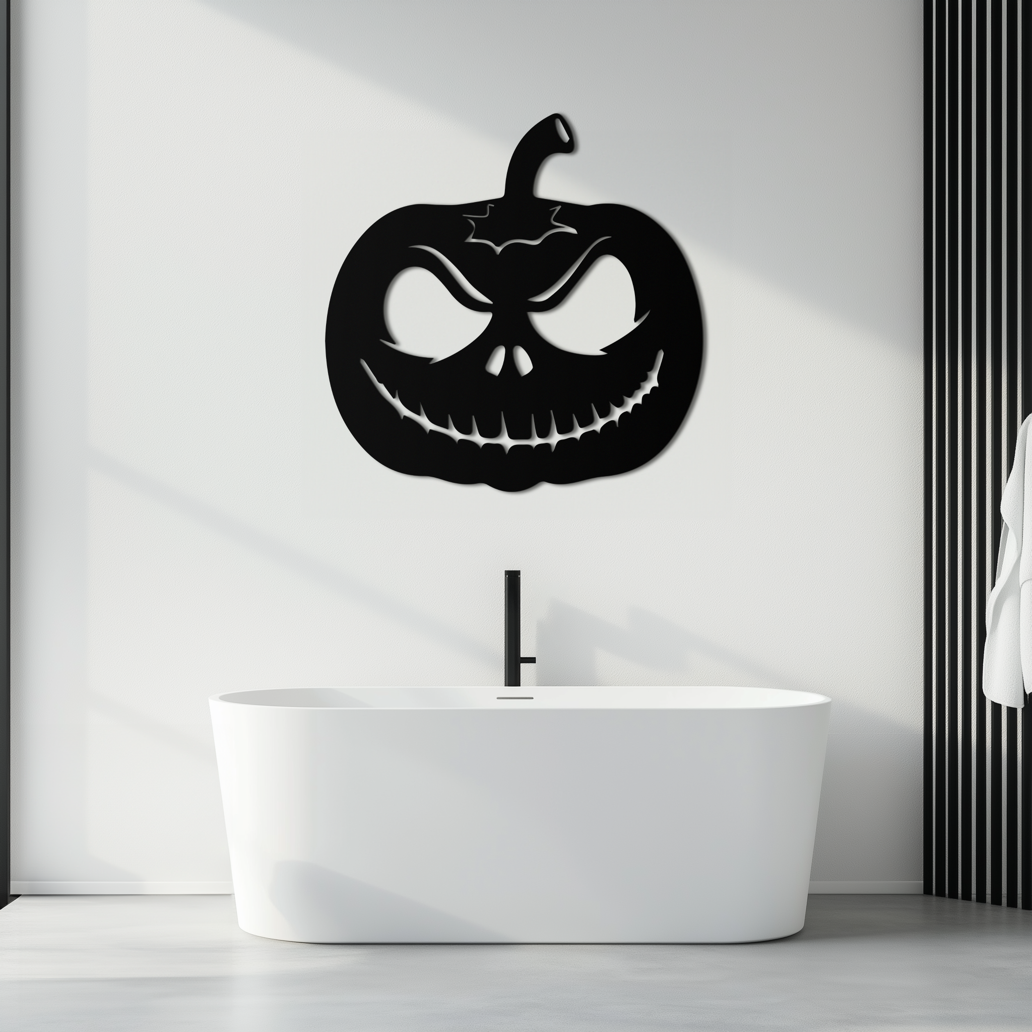 Metal Orange Pumpkin Jack-O'-Lantern Wall Art Halloween Decor