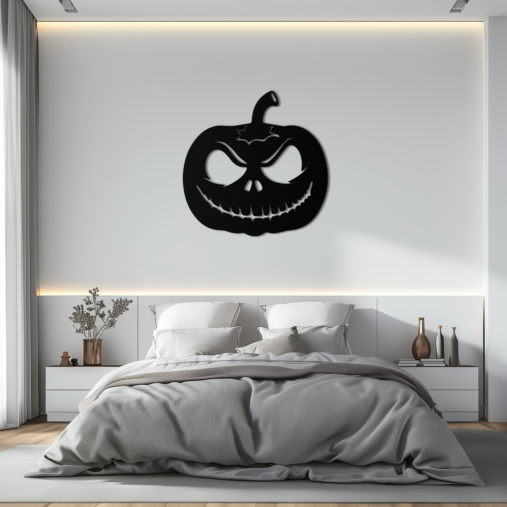 Metal Orange Pumpkin Jack-O'-Lantern Wall Art Halloween Decor