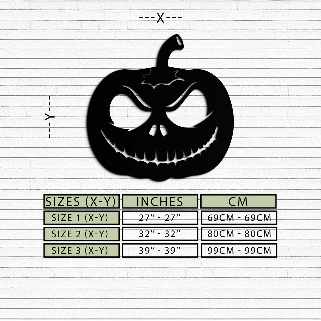 Metal Orange Pumpkin Jack-O'-Lantern Wall Art Halloween Decor