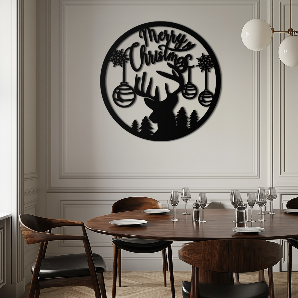 Metal Wall Art Reindeer Silhouette - Christmas Festive Decor