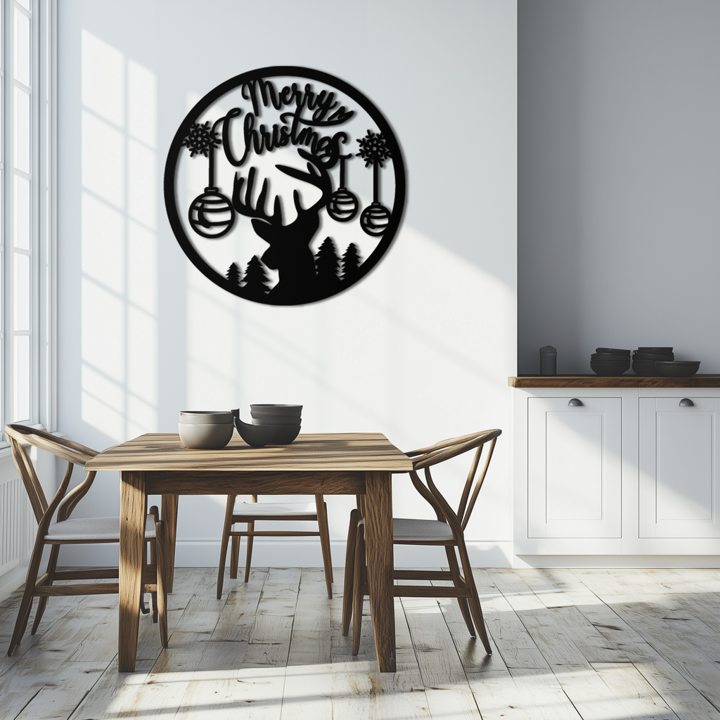 Metal Wall Art Reindeer Silhouette - Christmas Festive Decor