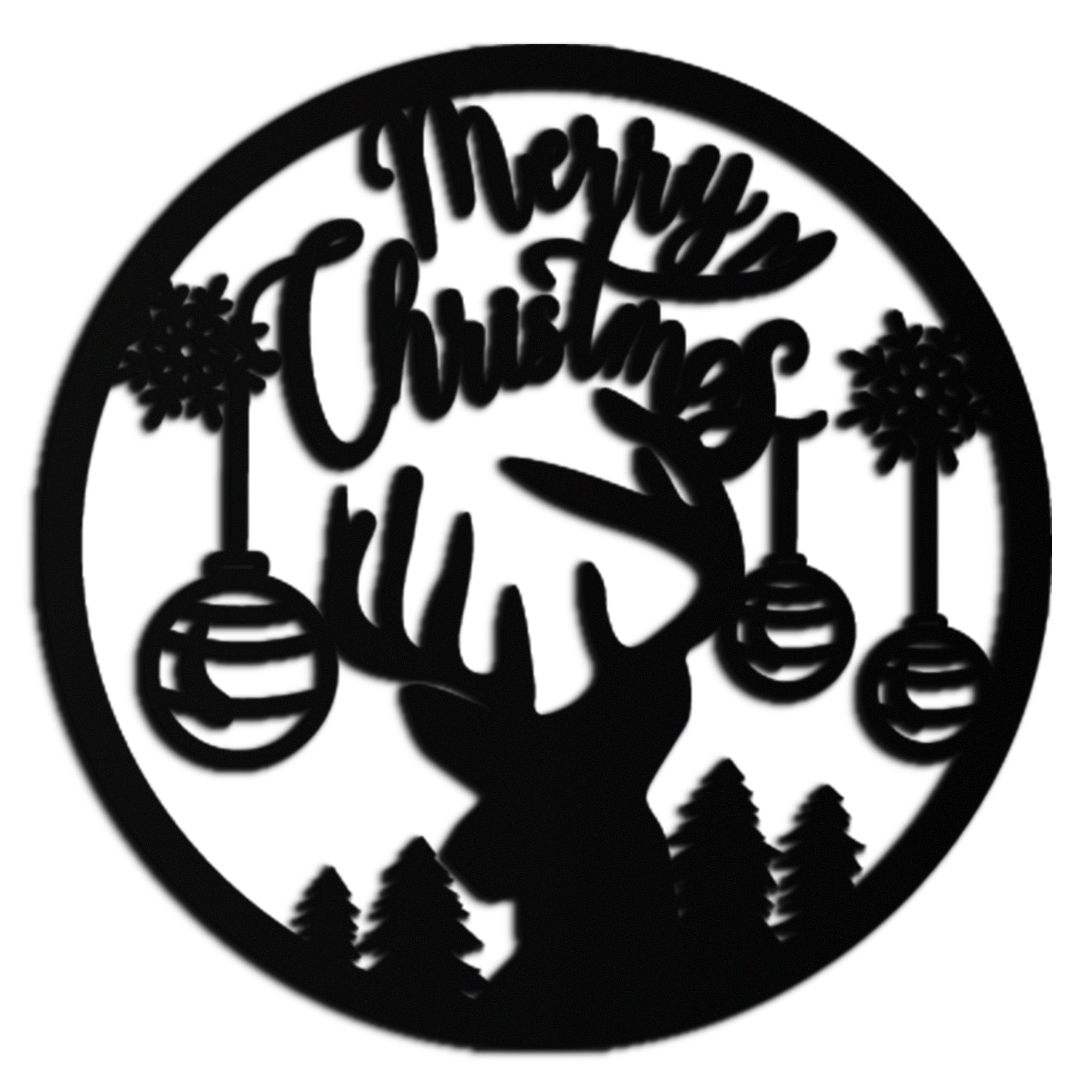 Metal Wall Art Reindeer Silhouette - Christmas Festive Decor