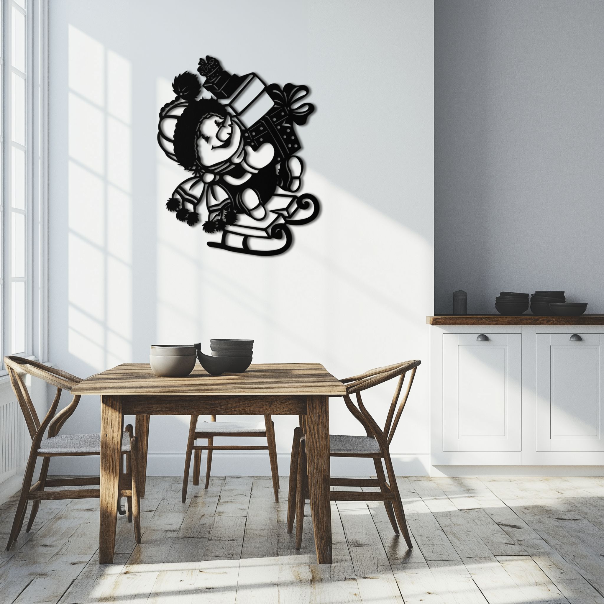 Christmas Snowman Metal Wall Art - Festive Holiday Decoration
